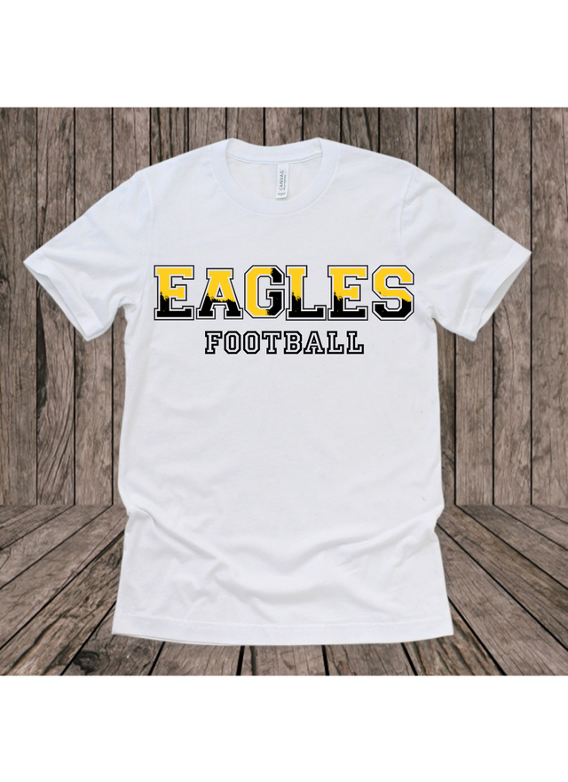 Black N Yellow Marble Eagles Tee