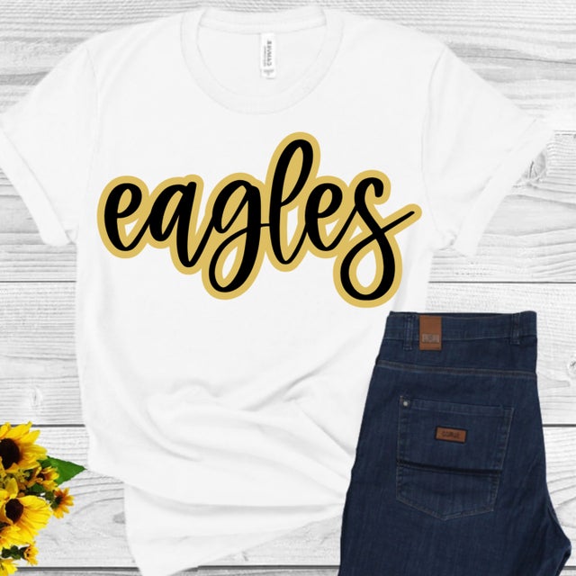 Dri-Fit Or Poly/Cotton Eagles In Gold Tee