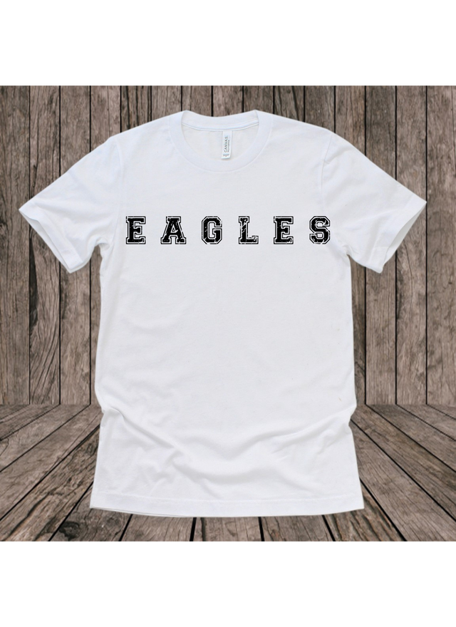 Distressed Black Eagles Tee